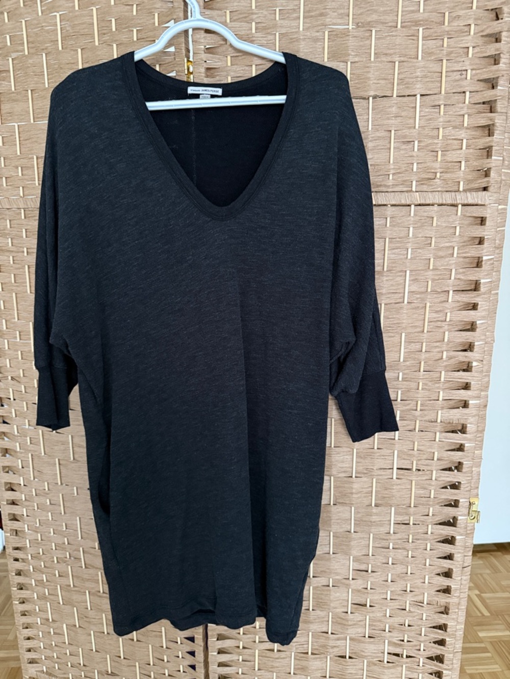 NWOT VTG James Perse size 1 Black sweatshirt dress WITH POCKETS